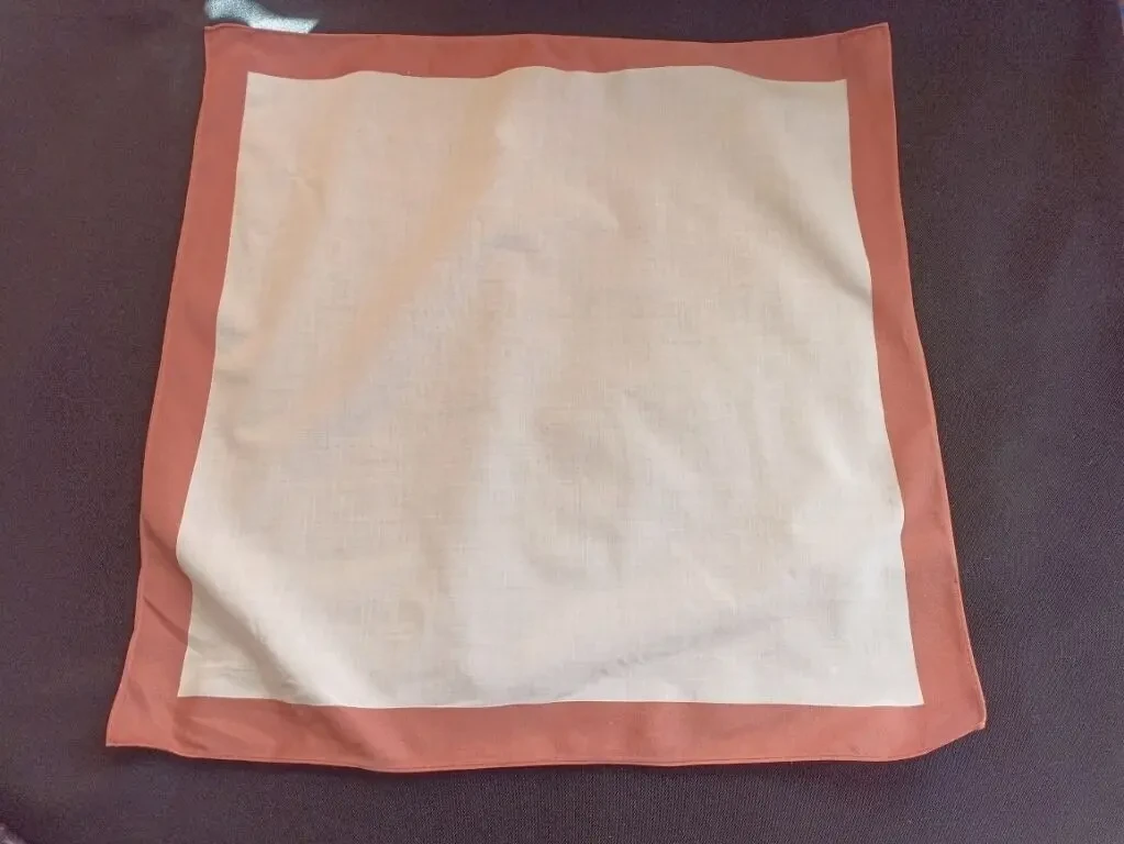 Мужской 4-л2 платок мужской носовой белый полоска терракот 2