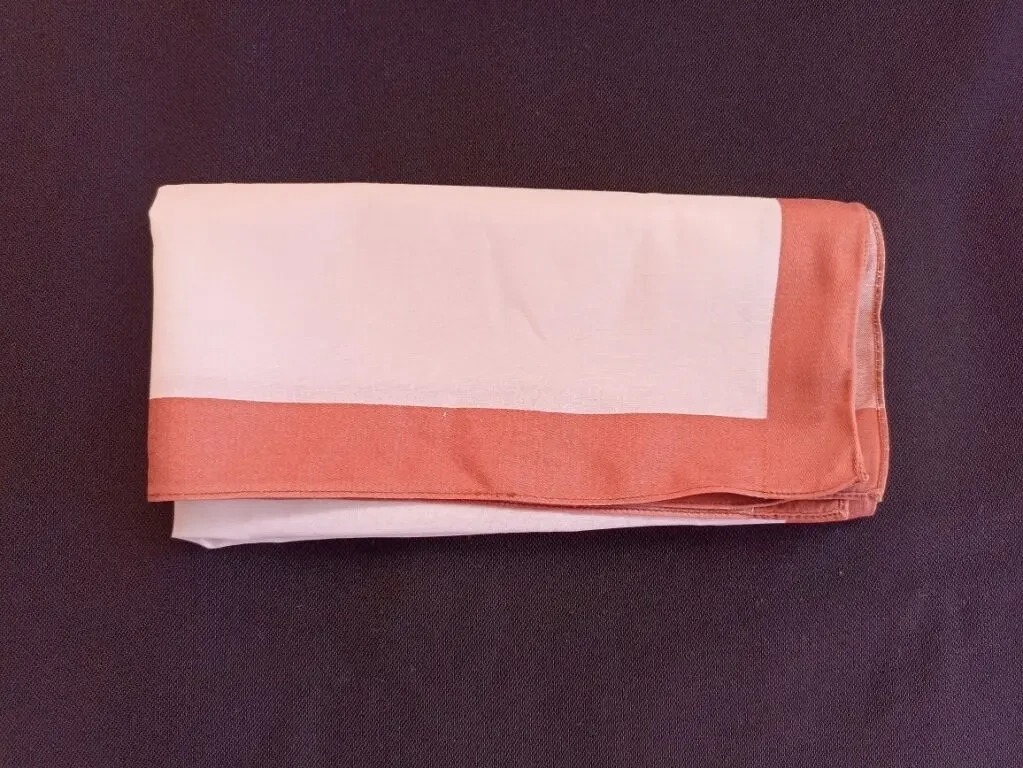 Мужской 4-л2 платок мужской носовой белый полоска терракот 5