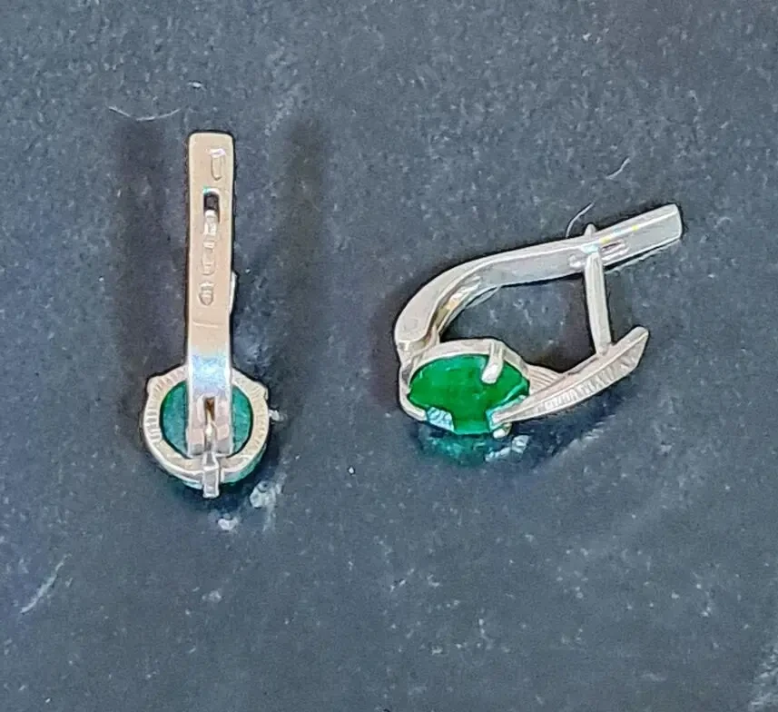 КУПИТИ СРІБНІ СЕРЕЖКИ з зеленим агатом в нас. 4