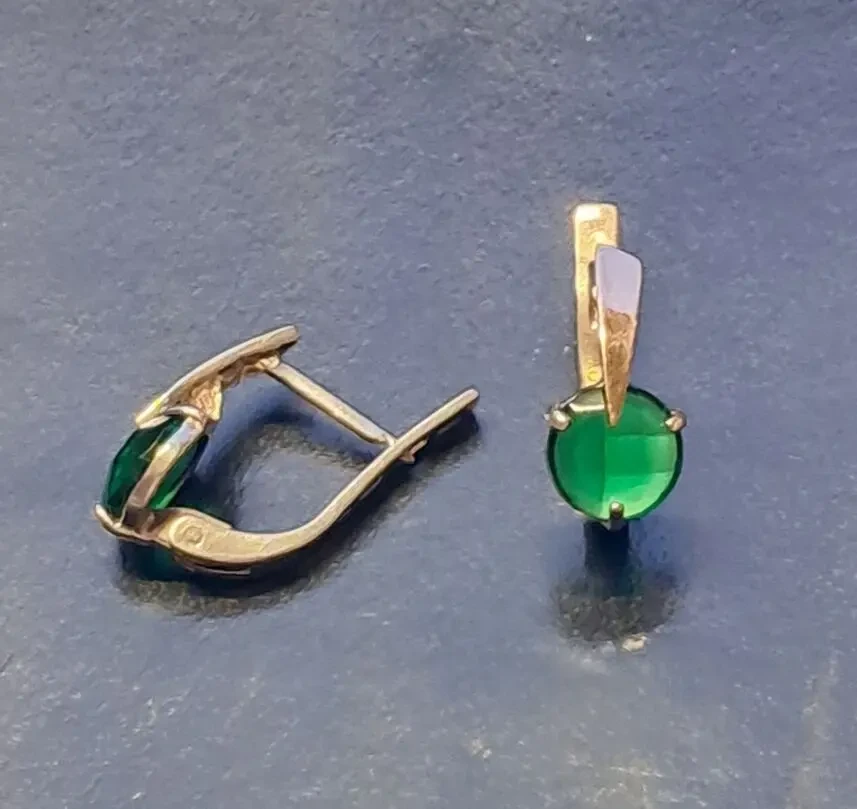 КУПИТИ СРІБНІ СЕРЕЖКИ з зеленим агатом в нас. 3