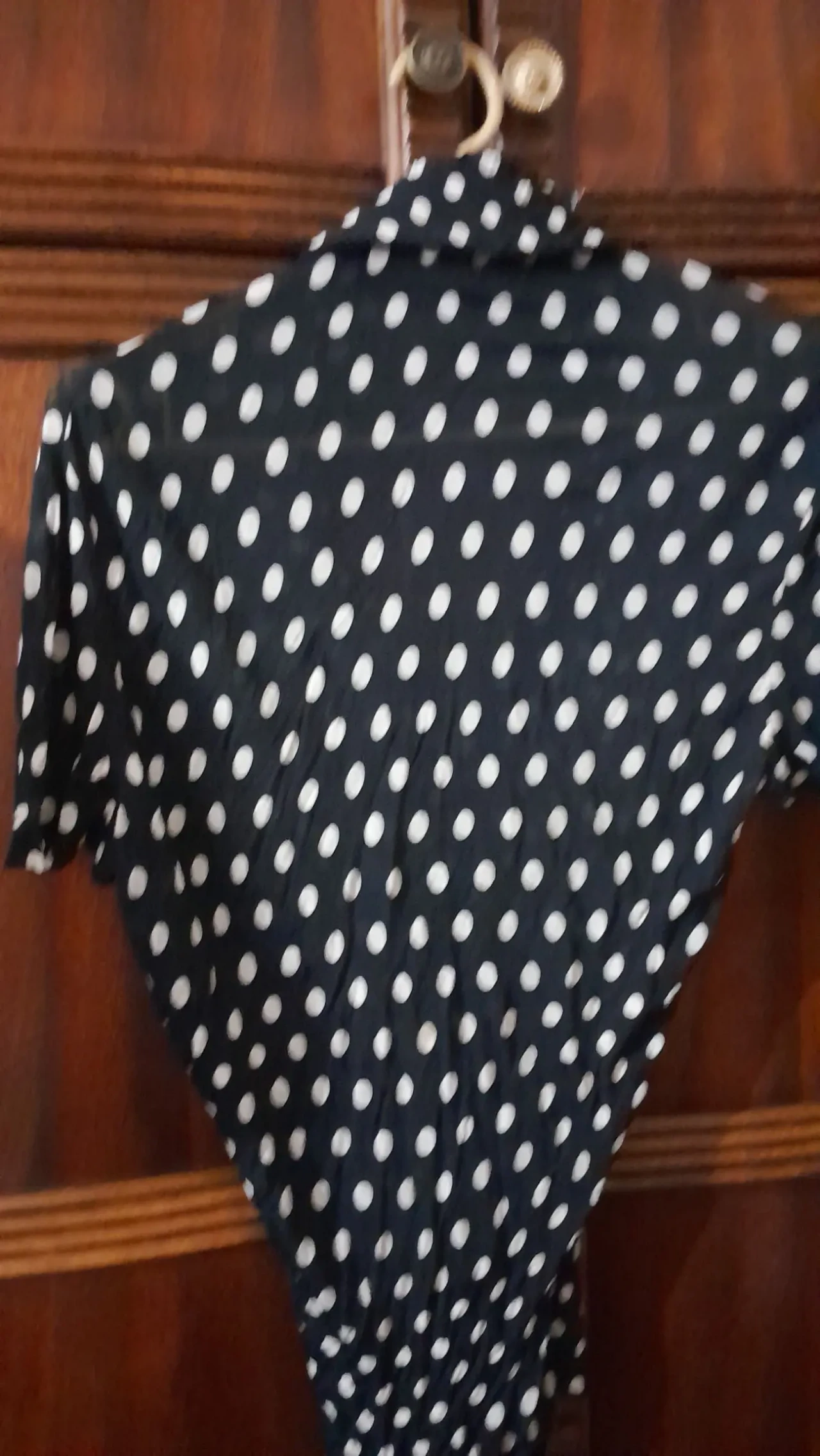 Стильная черная кофта в белый горох отличного качества. Р.46 5