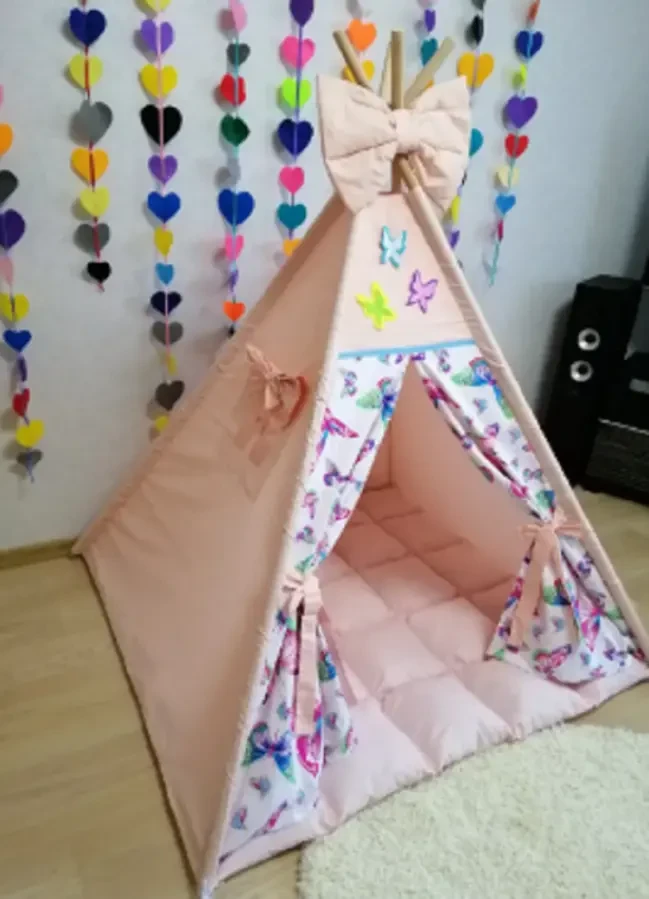 Вігвам для дітей Метелики на рожевому