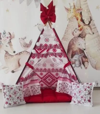 Вігвам дитячий Вишиванка Повний комплект ! ( коврик Бонбон+подушки)