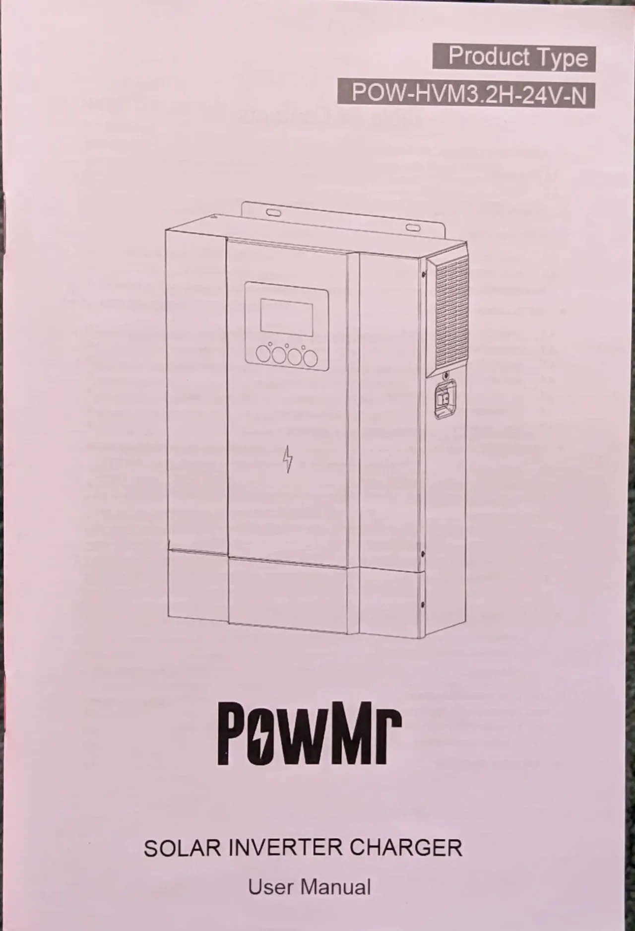 Гібридний сонячний інвертор PowerMr 3 кВт/ 24 В 10