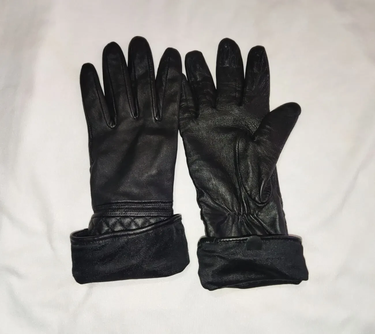 Стильные, удлиненные, демисезоные, кожаные перчатки 5