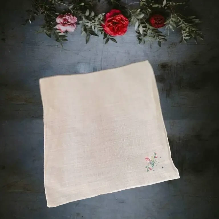 Женский 1 -л4 красивый носовой платок женский белый вышивка крестик