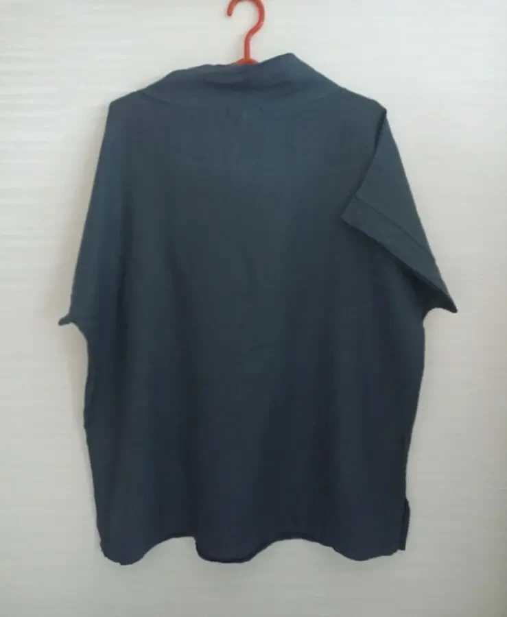 Femella Итальянская льняная женская блузка сизо синяя на 52-54 5