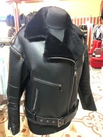 Сучасна коротка дублянка,пояс