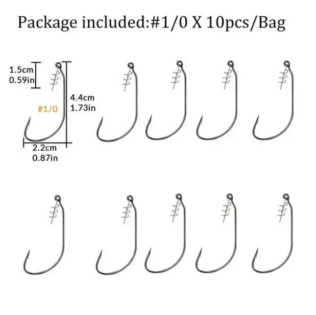 Крючки офсетные 10 шт на судака, щуку 4