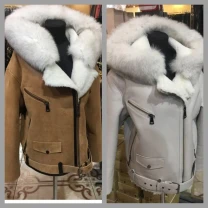 Дублянка капюшон з песцем(є кольори)