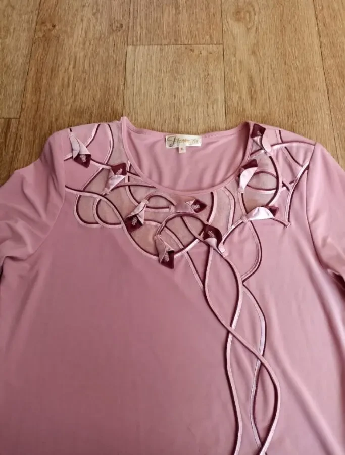 Красивая нарядная женская блузка пыльная роза 48 7