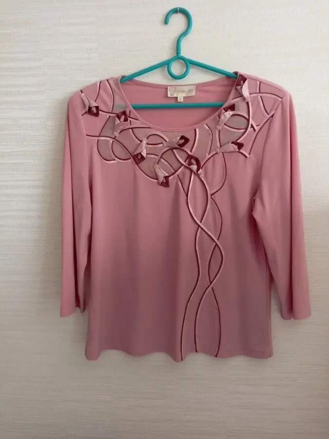 Красивая нарядная женская блузка пыльная роза 48 5