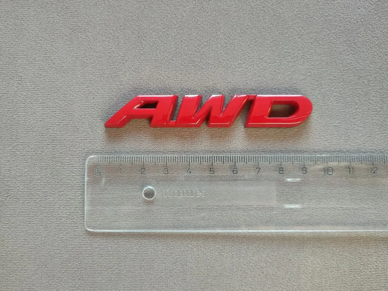 Наклейка на авто Awd Металлическая красная не ржавеет 2