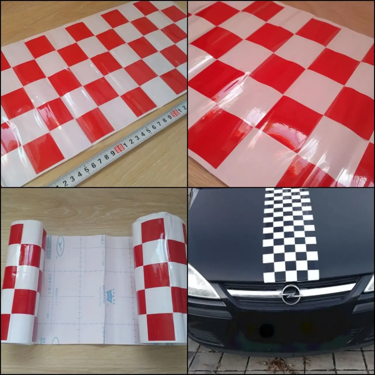 Наклейка на авто на капот Красная 8