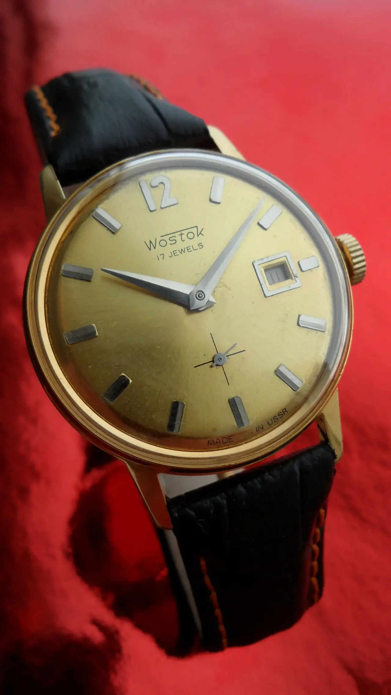 AU-10. СОВЕТСКИЙ ЧАСПРОМ. Часы ВОСТОК, мужские-позолоченные, СССР 70-х 2