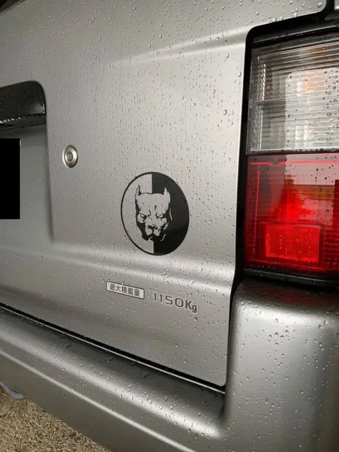 Наклейка на авто Питбуль маленькая-большая Черная,Белая светоотражаю 5