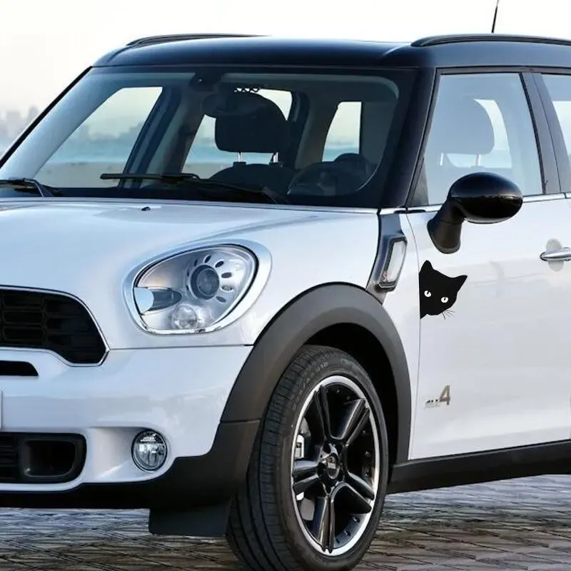 Наклейка на авто Кот на авто Белая, Чёрная 2