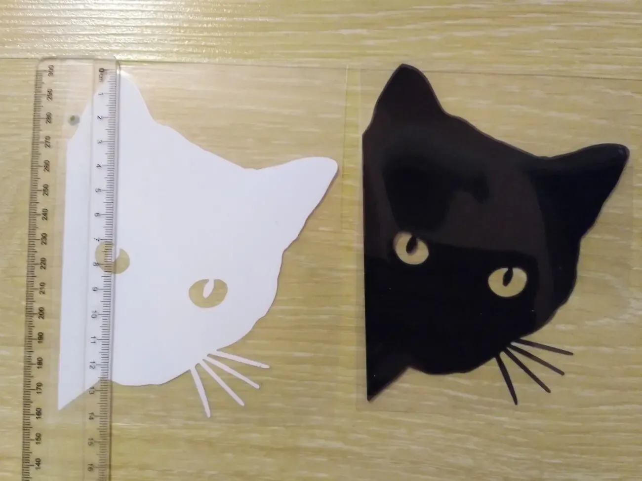 Наклейка на авто Кот на авто Белая, Чёрная 5