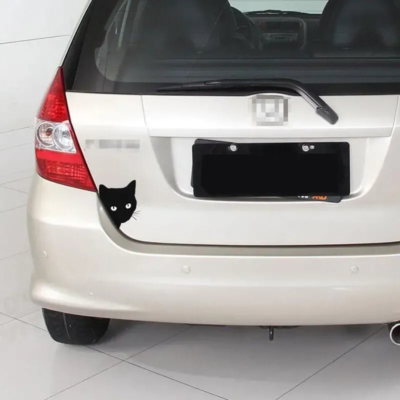 Наклейка на авто Кот на авто Белая, Чёрная 6