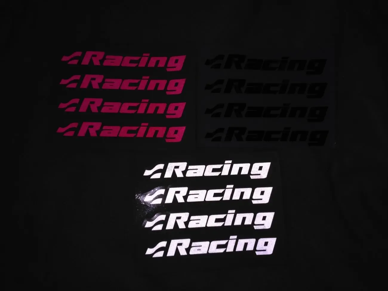 Наклейки на ручки Racing Черная,Красная,Белая светоотражающая 4 шт 2