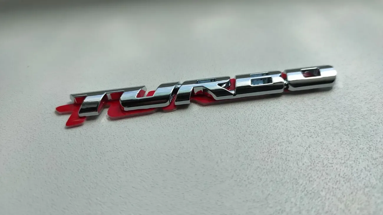 Наклейка на авто Turbo Серебро Металлическая турбо 9