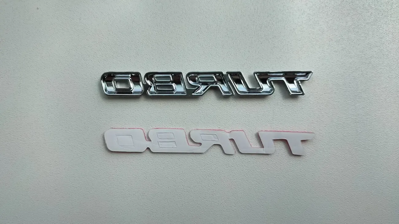 Наклейка на авто Turbo Серебро Металлическая турбо 6