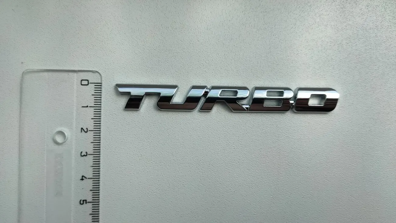 Наклейка на авто Turbo Серебро Металлическая турбо 4