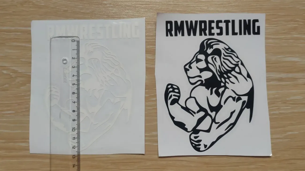 Наклейка на авто Лев Rmwrestling Чёрная, Белая 3
