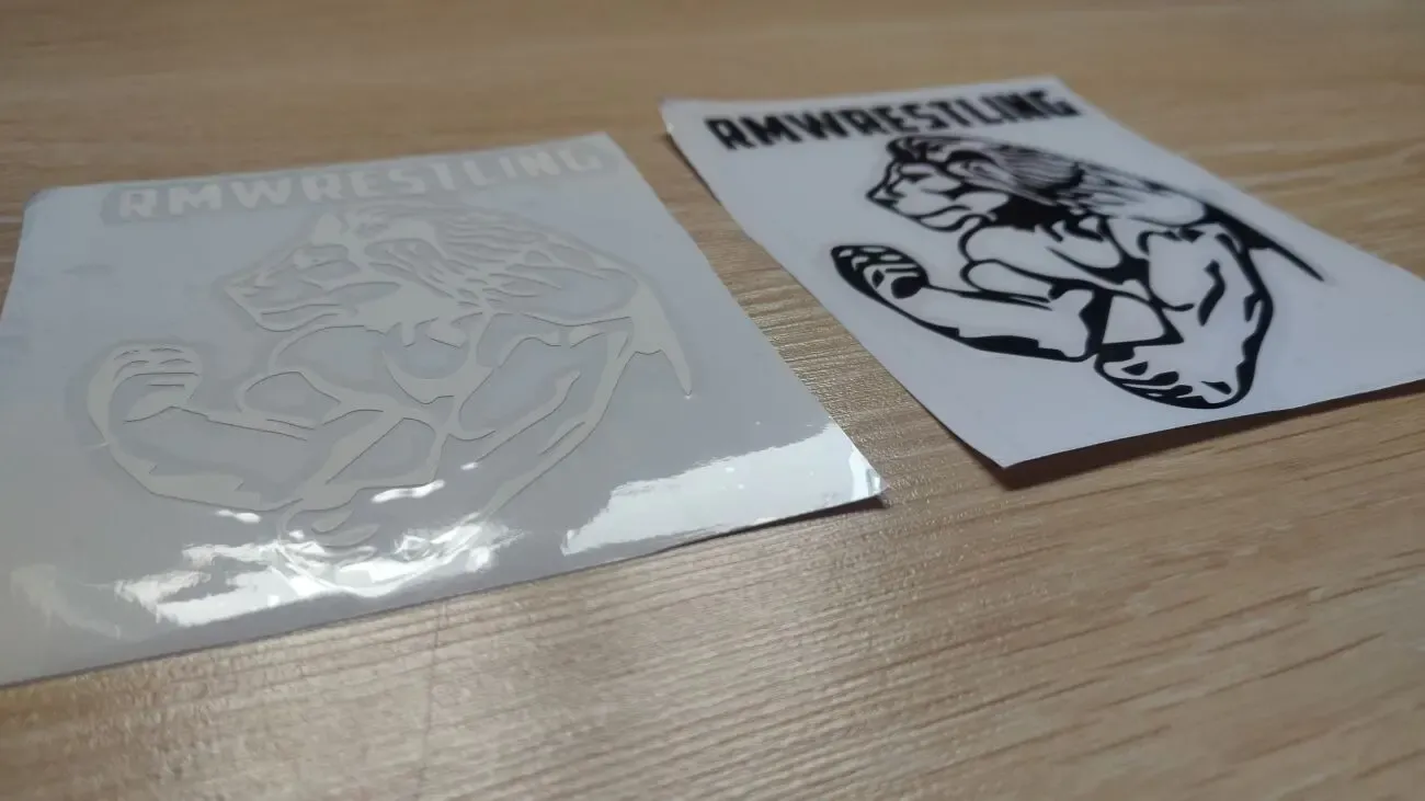 Наклейка на авто Лев Rmwrestling Чёрная, Белая 4