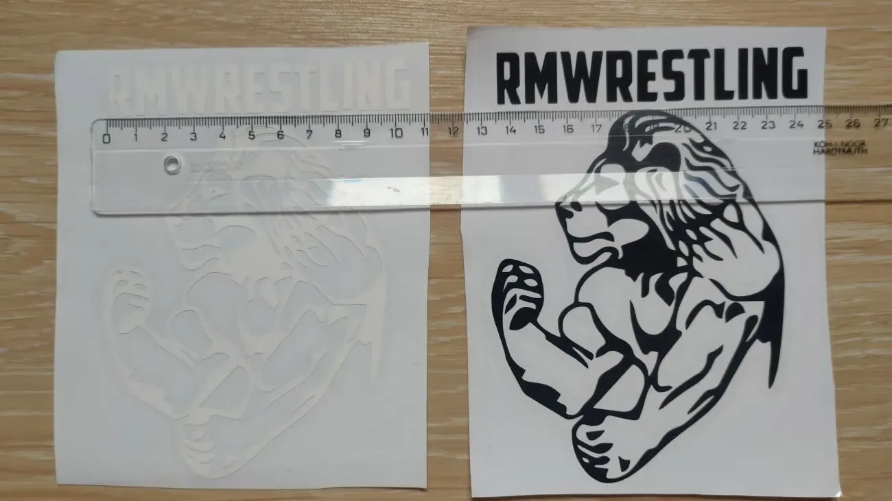 Наклейка на авто Лев Rmwrestling Чёрная, Белая 7