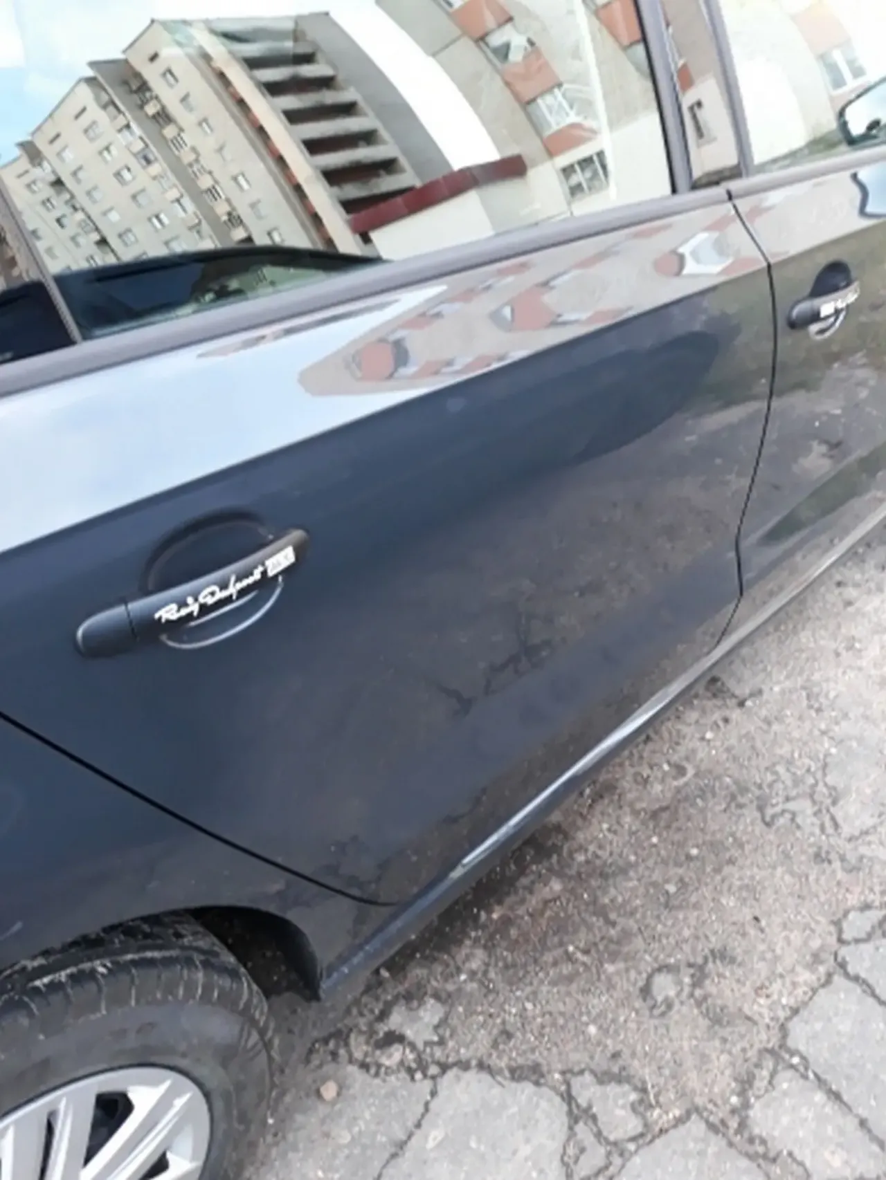 Наклейки на ручки Wrc Черная , Белая светоотражающая номер 3,4 6