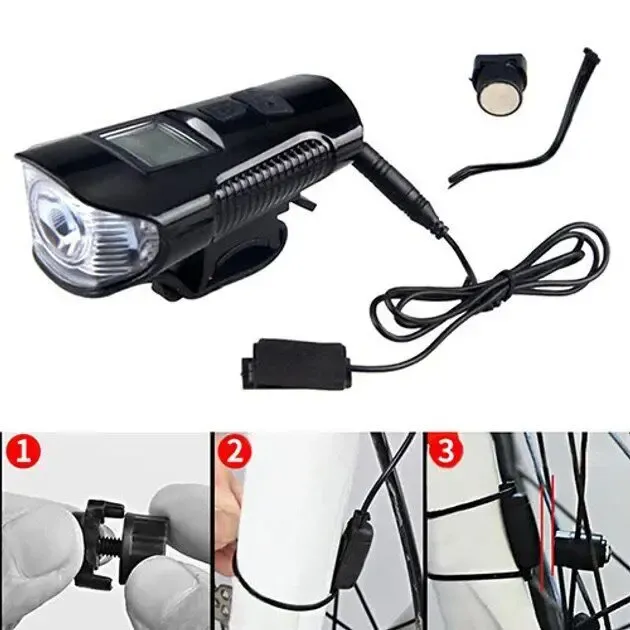 Велофара водонепроникна з комп'ютером та сигналом з виносною кнопкою 3