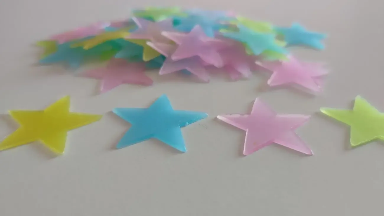 Звёзды 50 шт Разноцветные на потолок 4