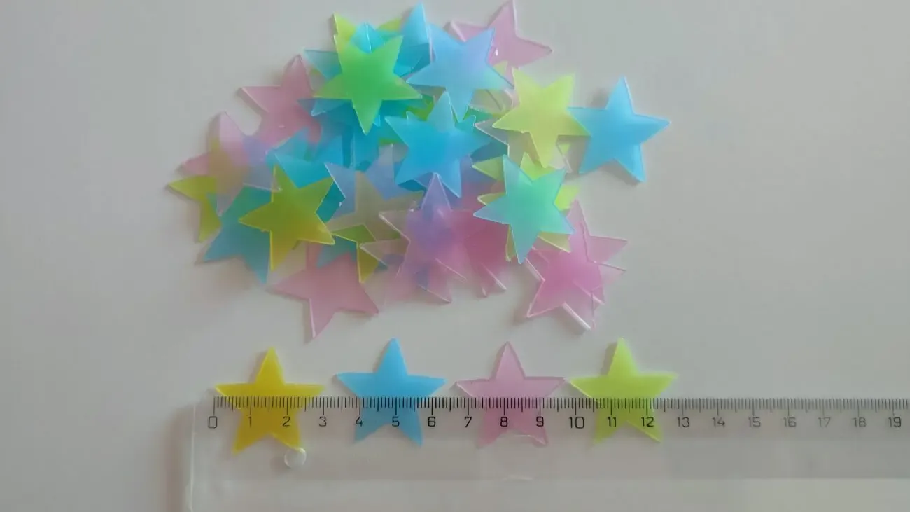 Звёзды 50 шт Разноцветные на потолок 3