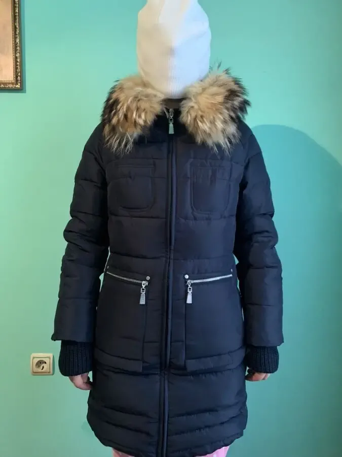 Нова куртка-пуховик з коміром натурального єнота SYMONDER