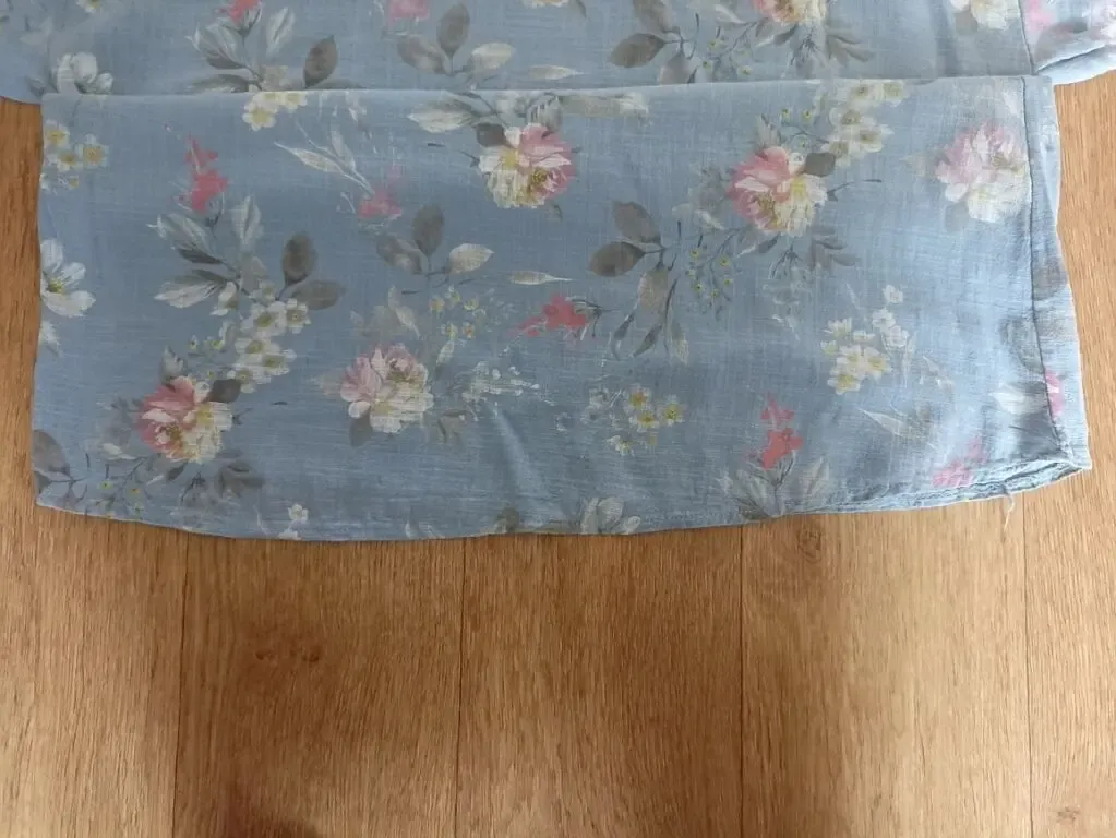 Итальянская блузка женская хлопок св голубая в цветочный принт 50-52 9