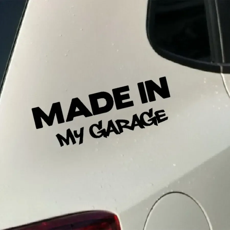 Наклейка на авто Made In My Garage Чёрная 3