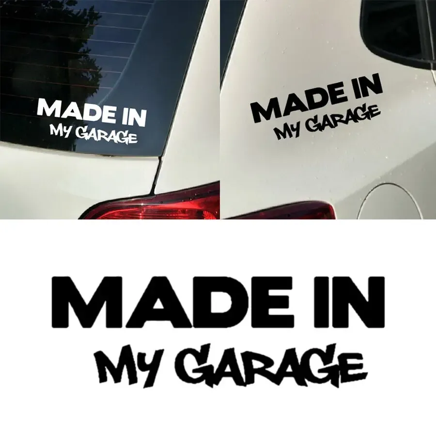 Наклейка на авто Made In My Garage Чёрная 8