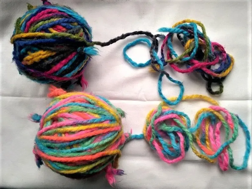 Пряжа нитки радужный меланж 2 вида толстая нить для рукоделия