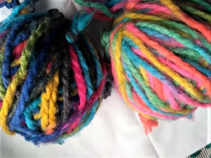 Пряжа нитки радужный меланж 2 вида толстая нить для рукоделия 6
