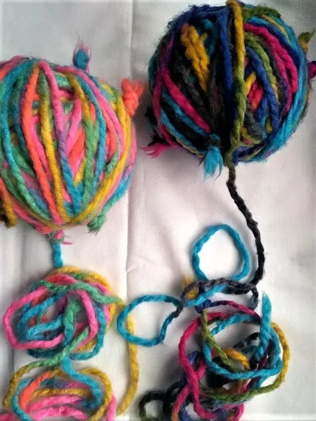 Пряжа нитки радужный меланж 2 вида толстая нить для рукоделия 2