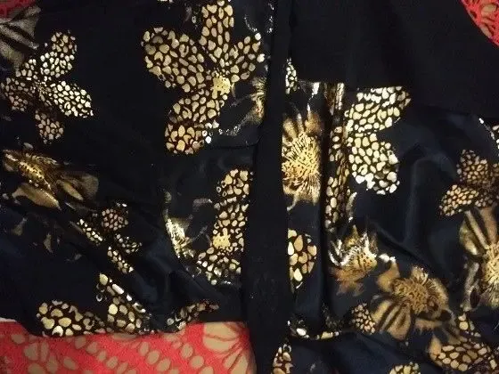 Ткань трикотаж черный с золотом, нарядная. ДЛя рукоделия, поделок, Foл 3