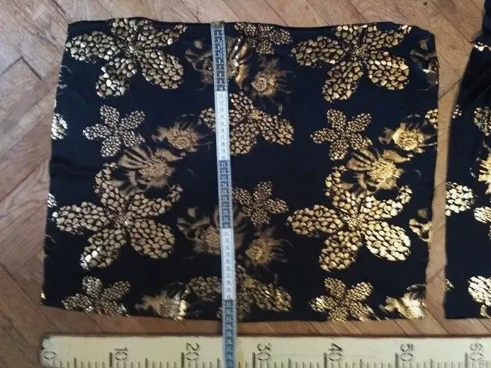 Ткань трикотаж черный с золотом, нарядная. ДЛя рукоделия, поделок, Foл 7