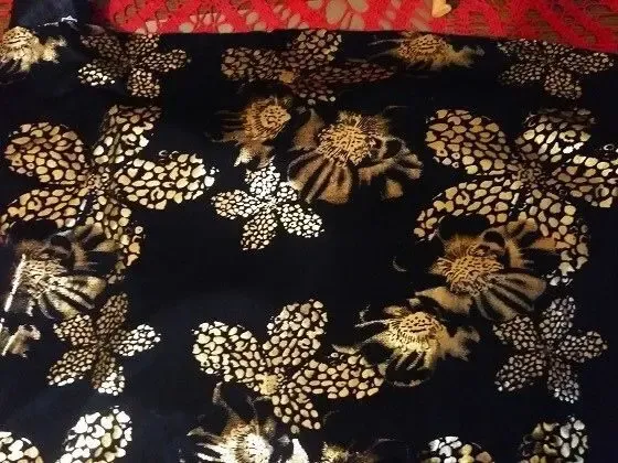 Ткань трикотаж черный с золотом, нарядная. ДЛя рукоделия, поделок, Foл 4