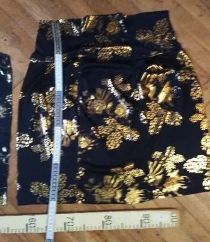 Ткань трикотаж черный с золотом, нарядная. ДЛя рукоделия, поделок, Foл 6