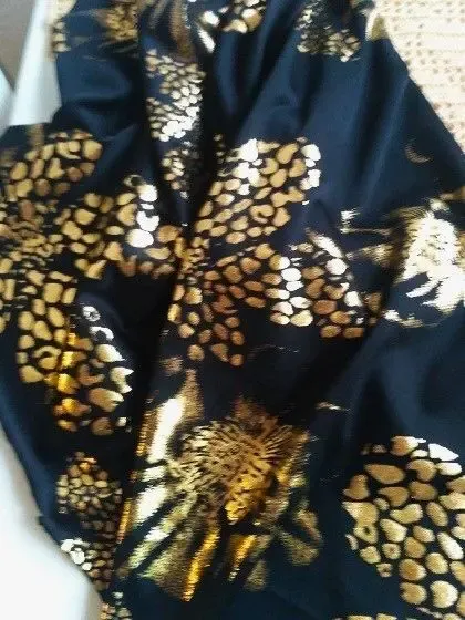 Ткань трикотаж черный с золотом, нарядная. ДЛя рукоделия, поделок, Foл 2