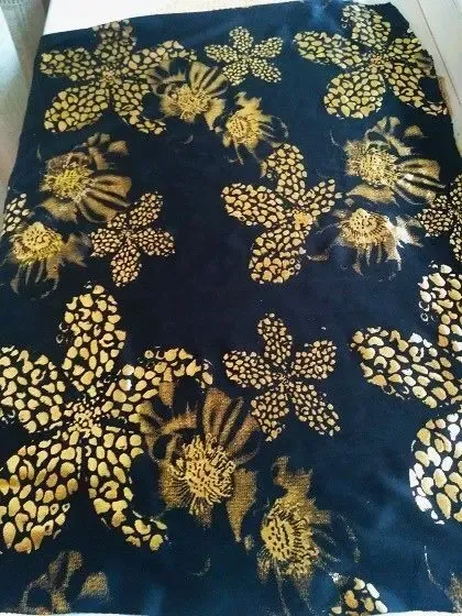 Ткань трикотаж черный с золотом, нарядная. ДЛя рукоделия, поделок, Foл