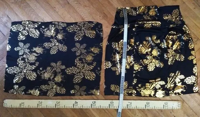 Ткань трикотаж черный с золотом, нарядная. ДЛя рукоделия, поделок, Foл 5