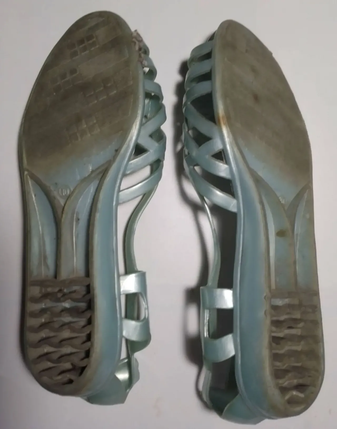 Босоножки 40 26 силиконовые ровные голубые, в душ, дома, на дачу. торг 2