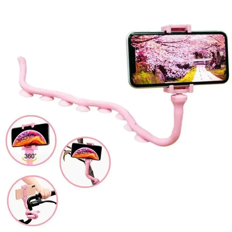 Універсальний гнучкий тримач для телефону ЧЕРВ'ЯЧОК з присосками 6